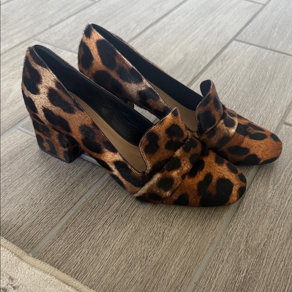 Tamara Mellon Leopard Print Pony Hair Loafers - Brown & Black